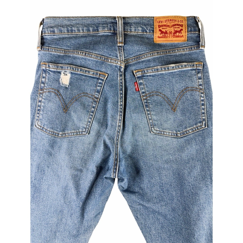 Levi's Wedgie Skinny Jeans Womens 27 High Rise Distressed Light Wash Button Fly - Picture 7 of 11